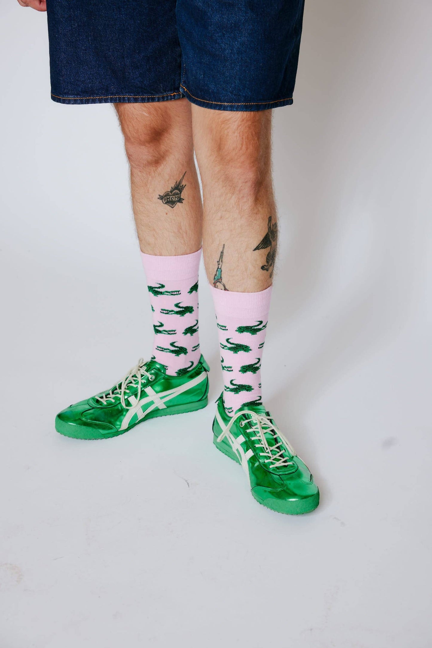 Pink Gator Socks by Bonfolk