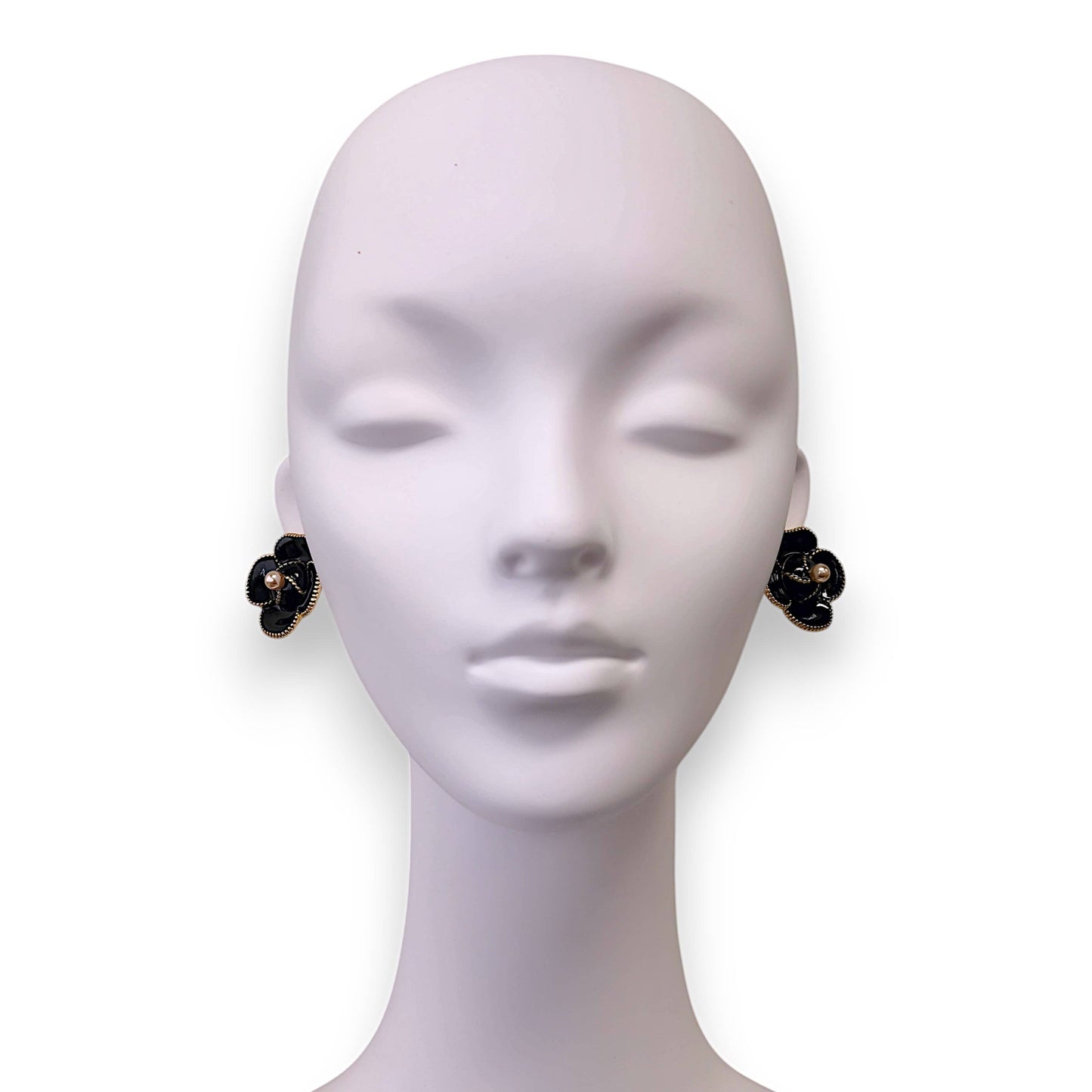 Black Flower Earrings