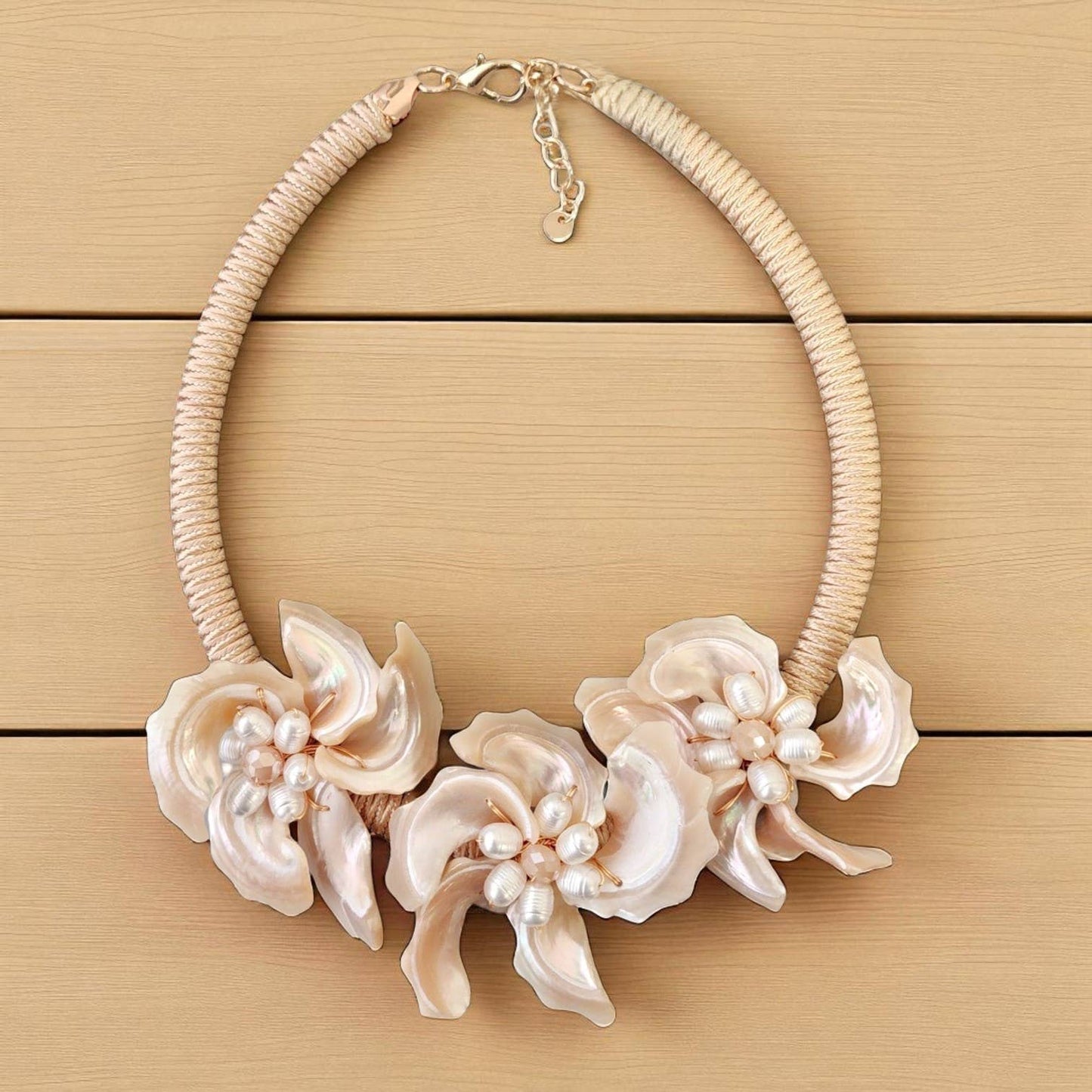 Coastal Shell Pearl Necklace