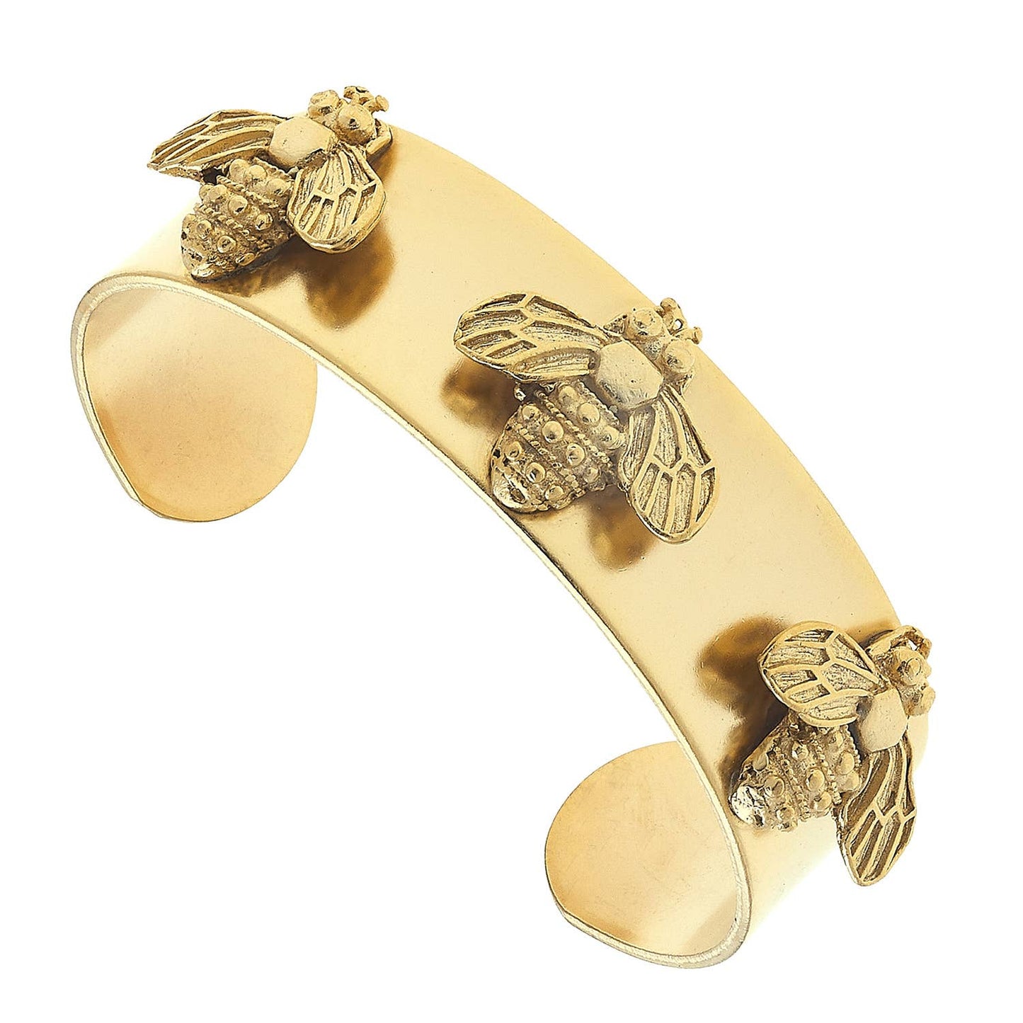Handcast Gold 3 Bee Bangle