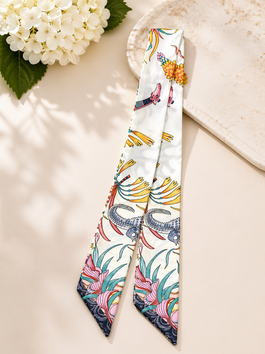 Crocodile and Elephant Mini Scarf