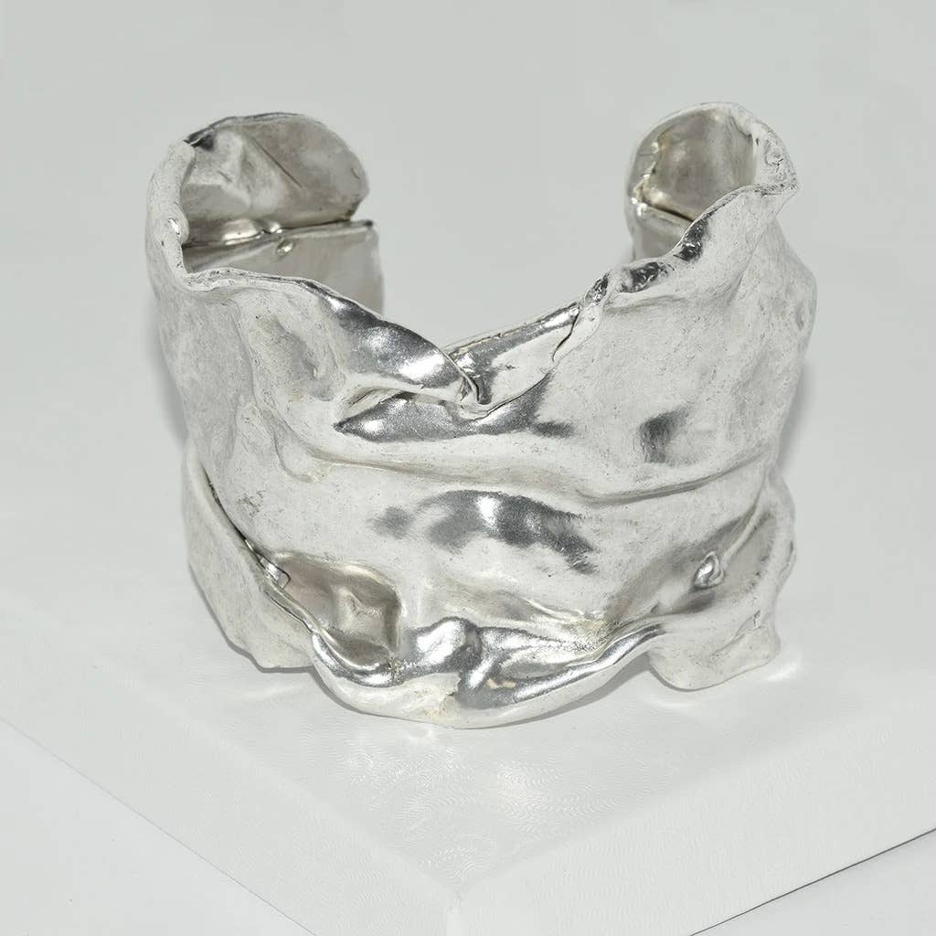 Crumpled Foil Cuff Bracelet