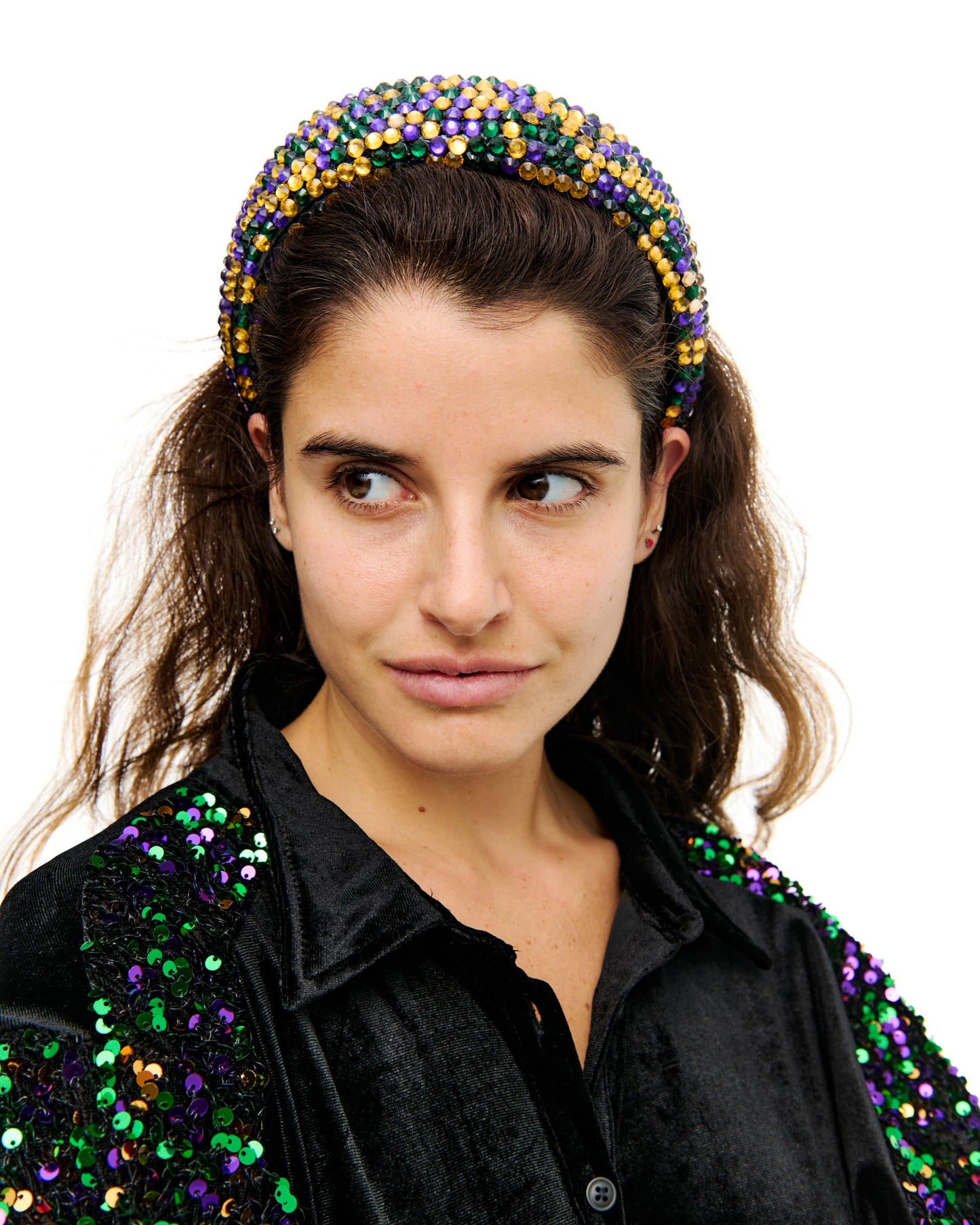 Mardi Gras All Over Stone Headband