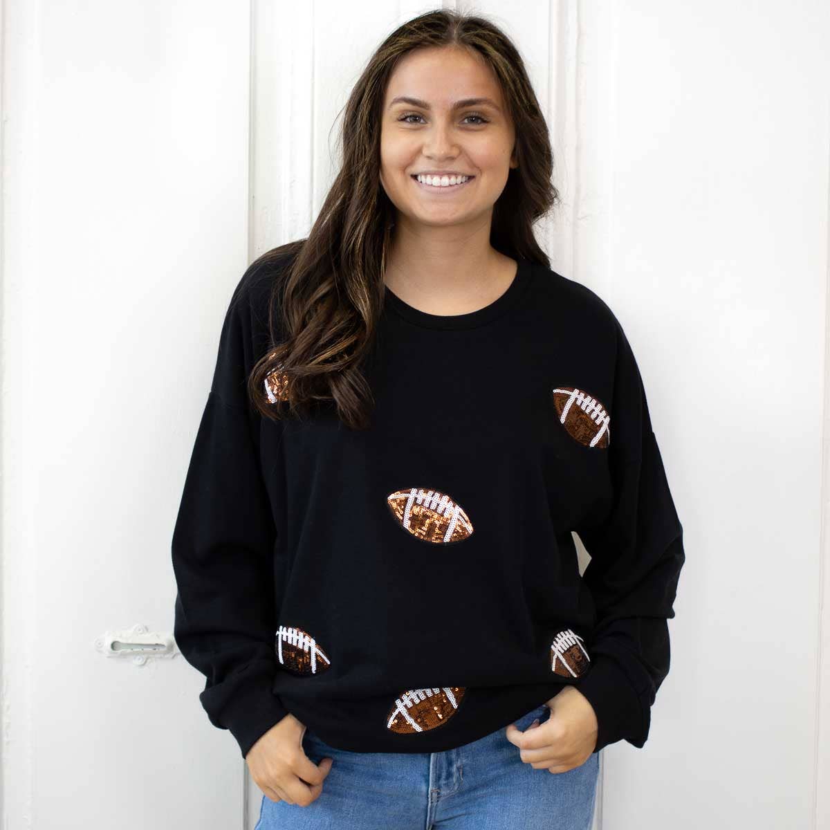 Football Sequin Sweatshirt