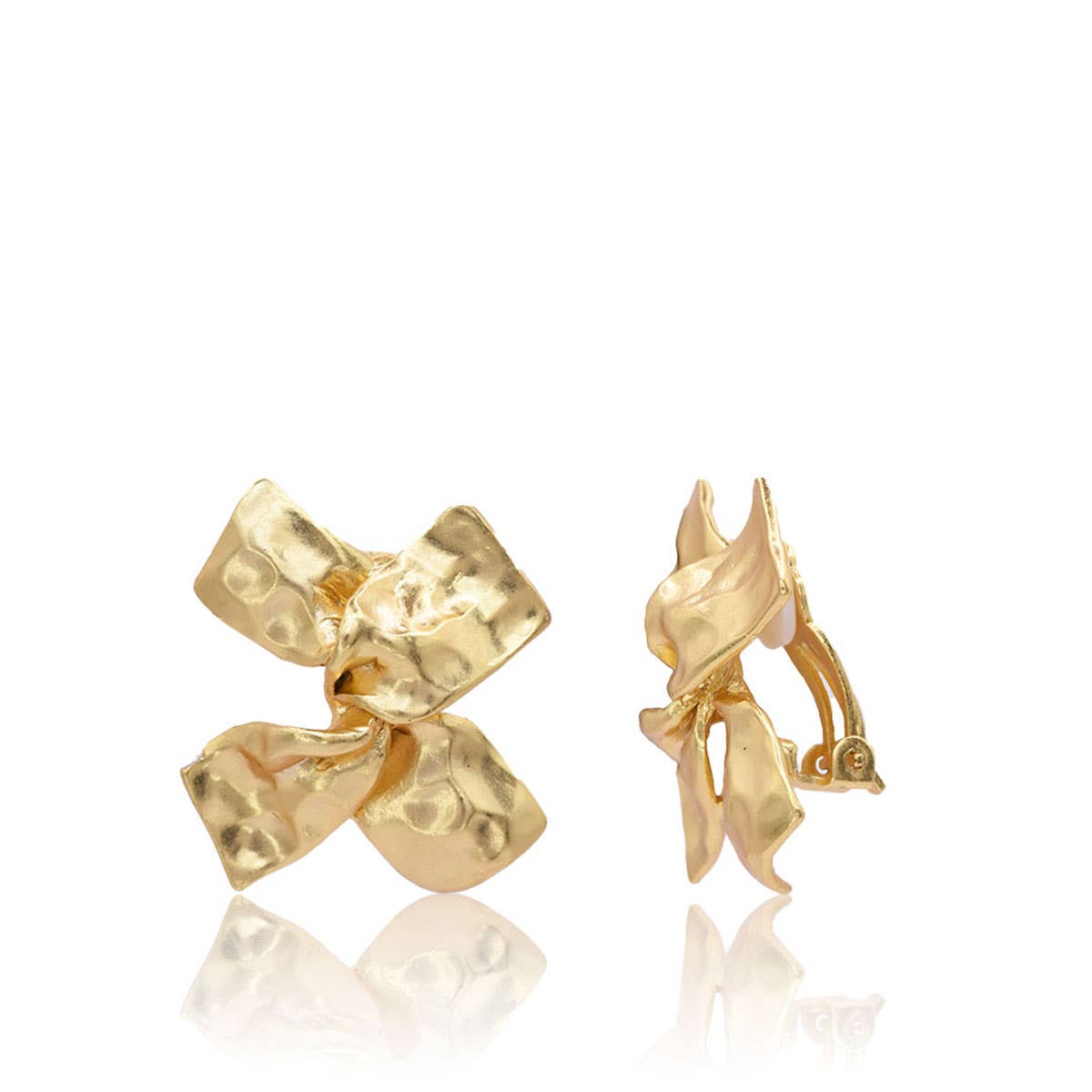 Elegant Twisted Bow Clip-On Earrings