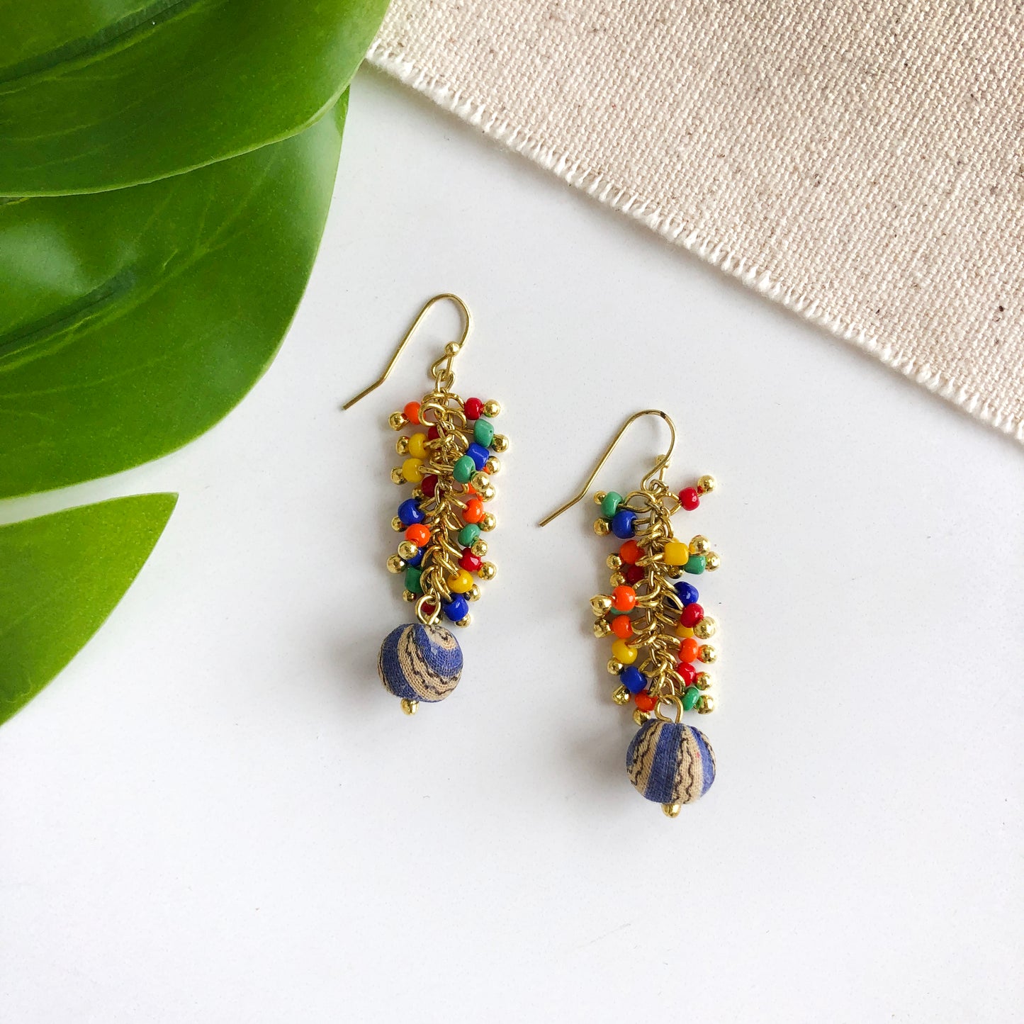 Confetti Kantha Cluster Earrings