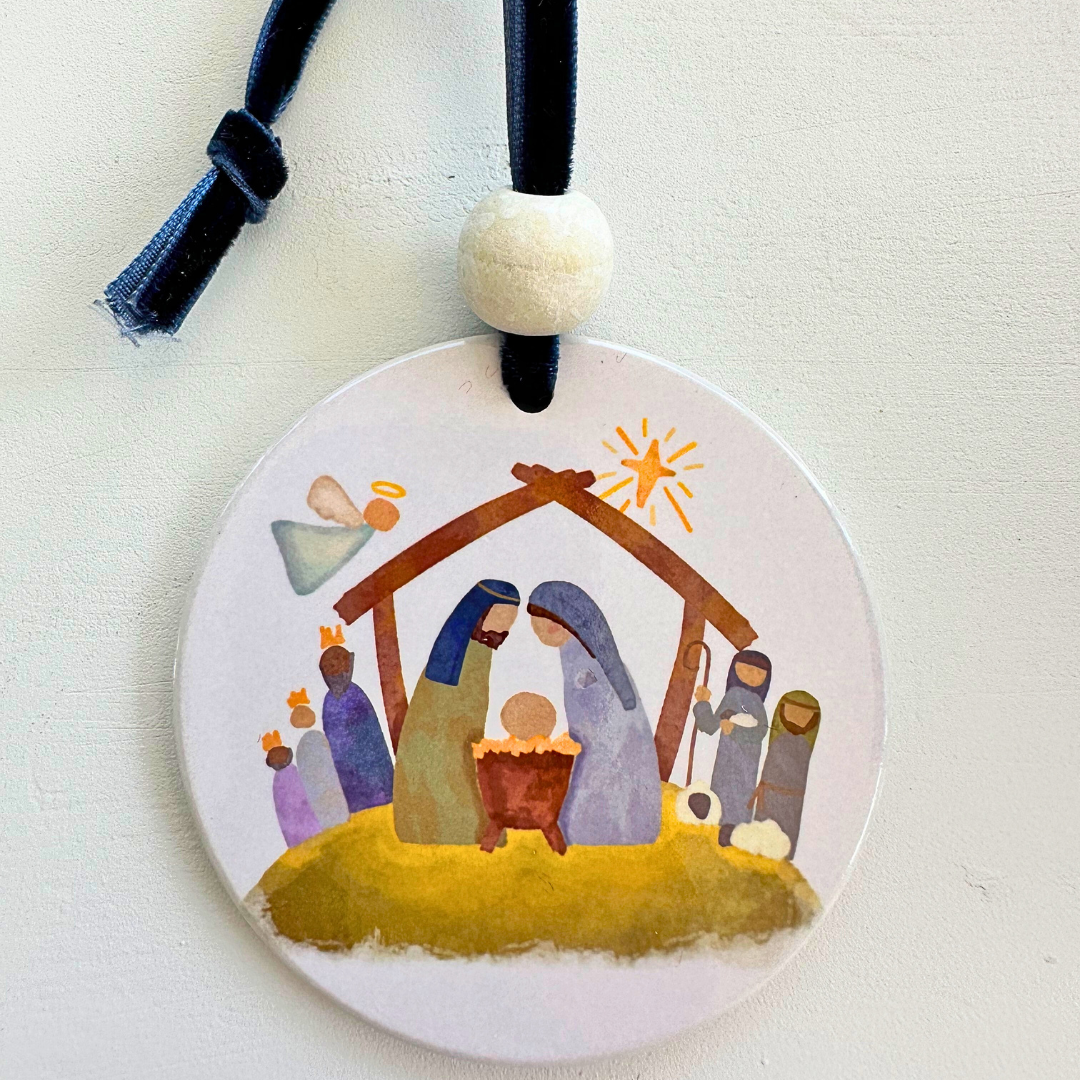 Nativity Watercolor Ornament