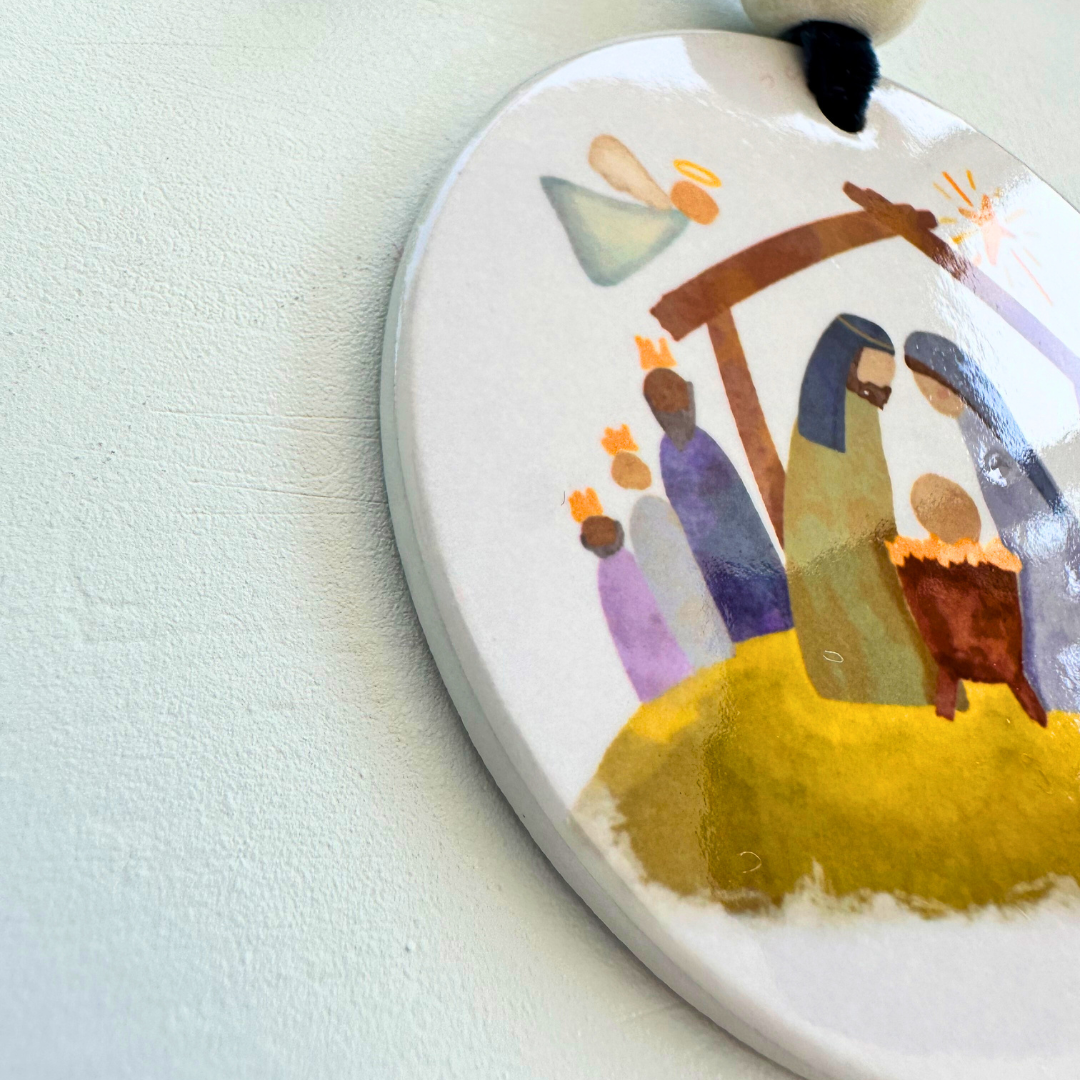 Nativity Watercolor Ornament