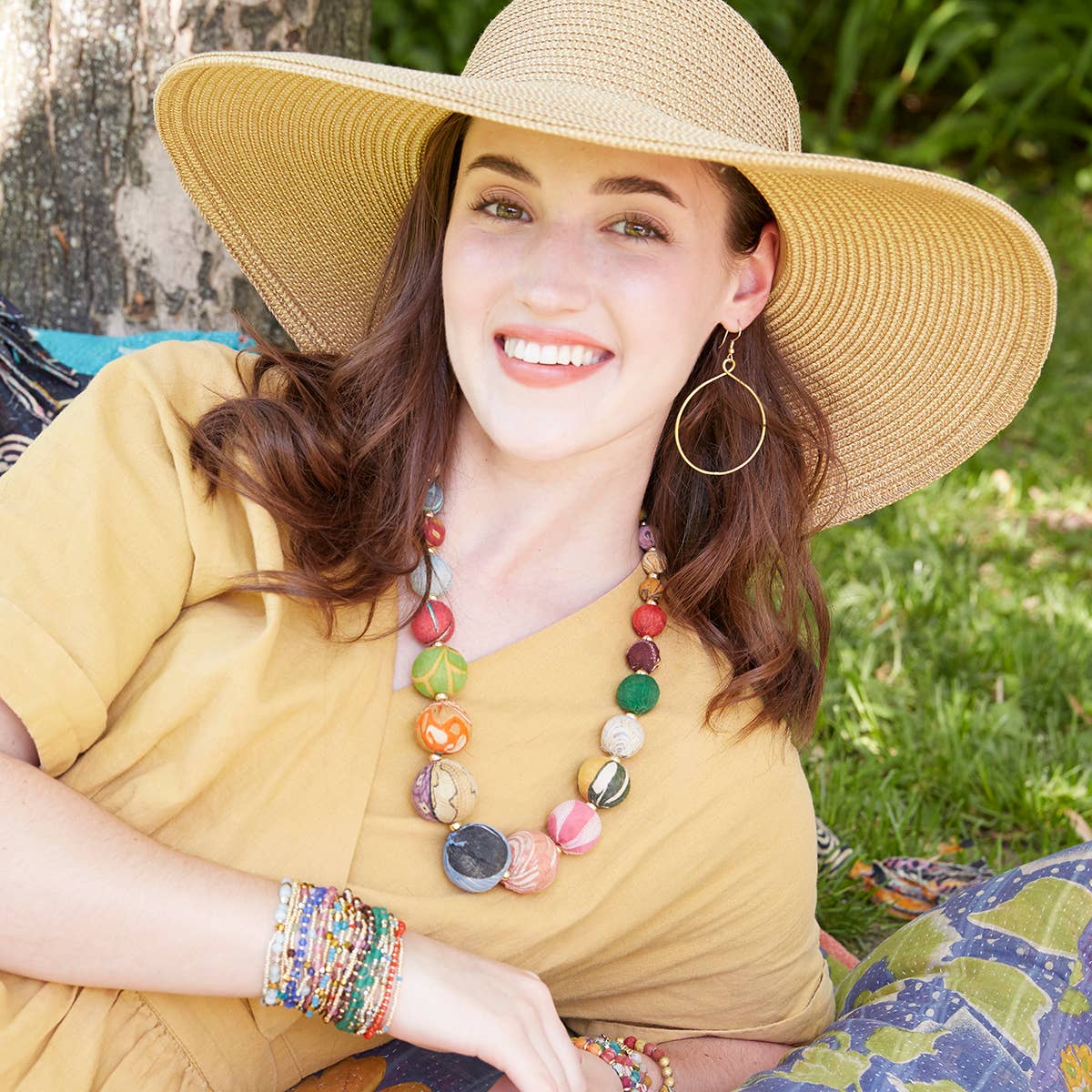 Graduated Bead Statement Necklace