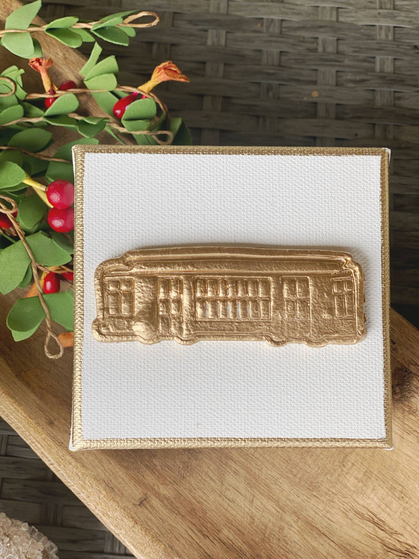 Gilded New Orleans Trolley Car Canvas Art