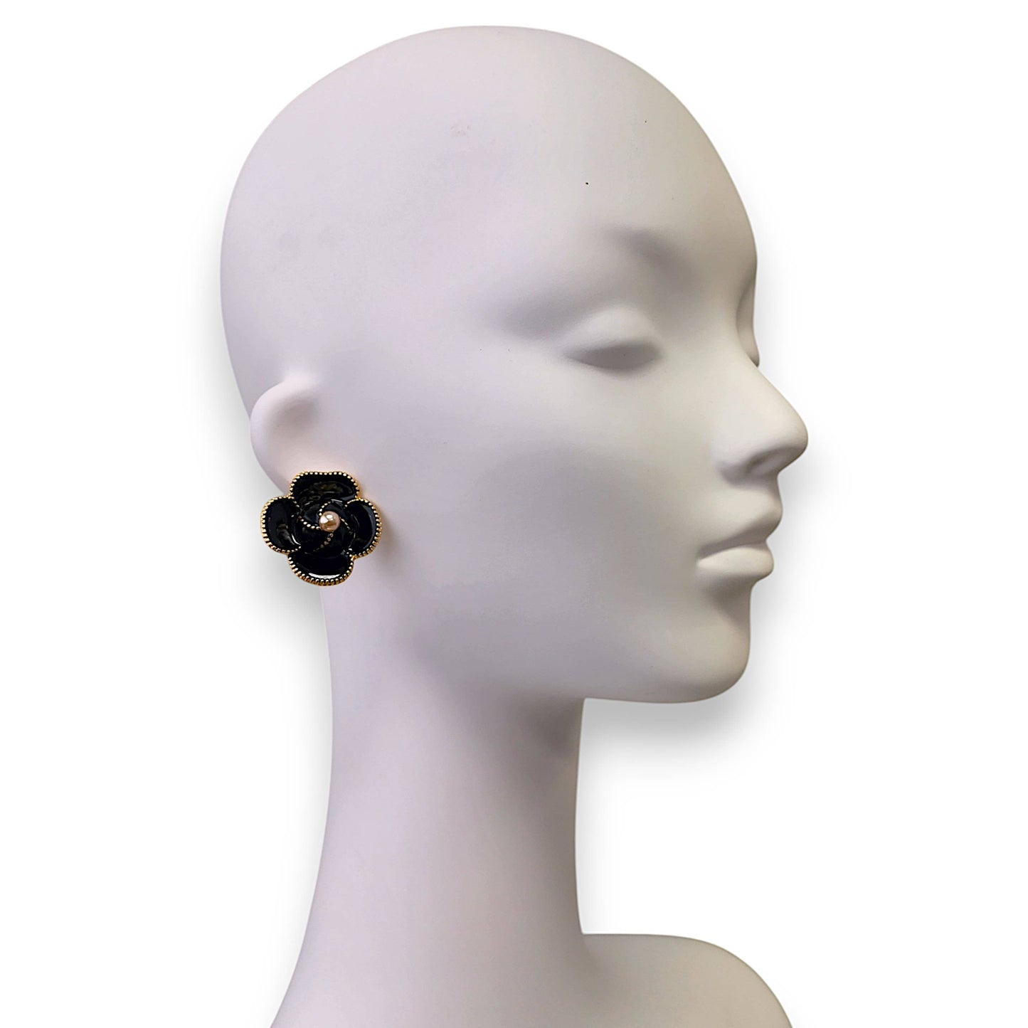 Black Flower Earrings
