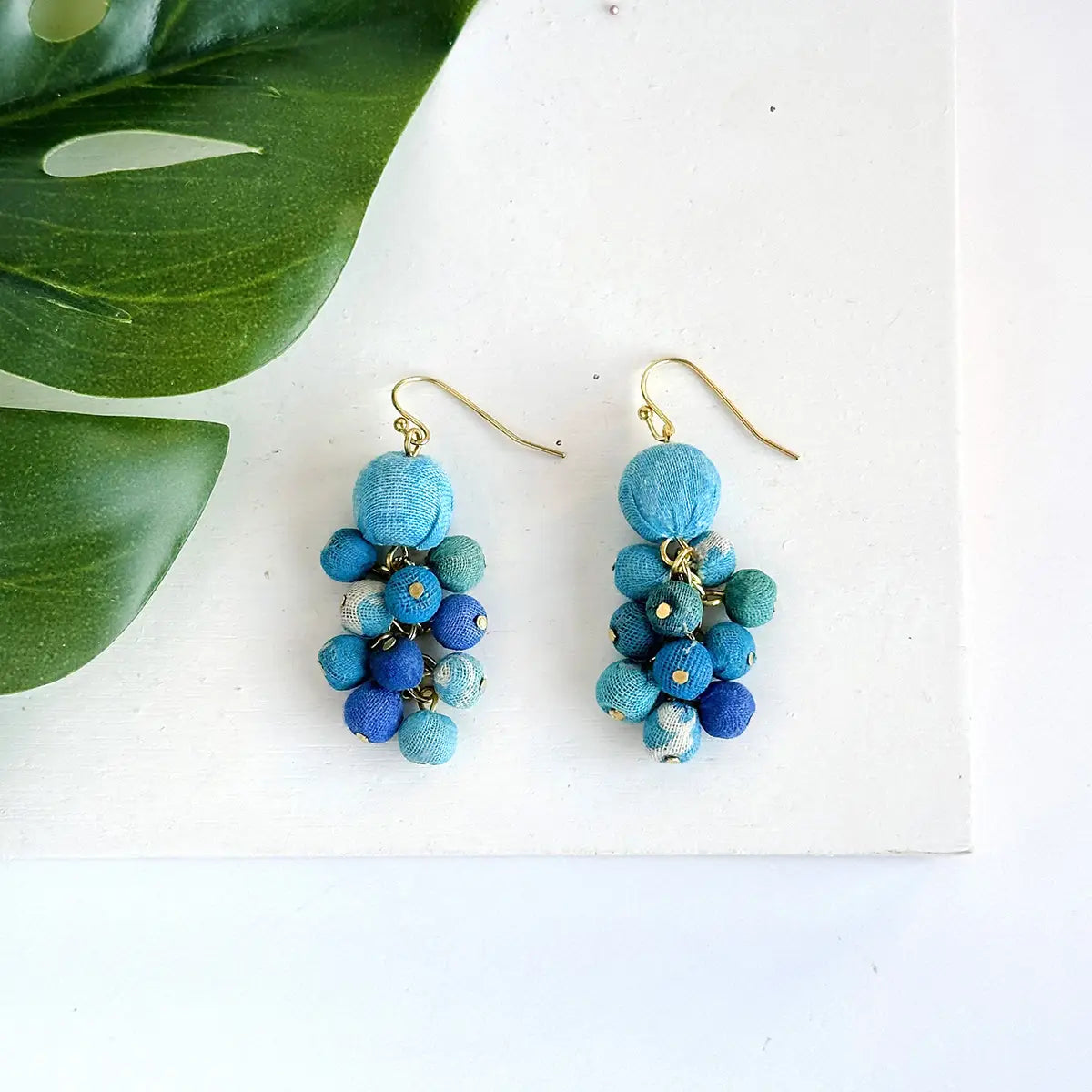 Azure Dangle Cluster Earrings