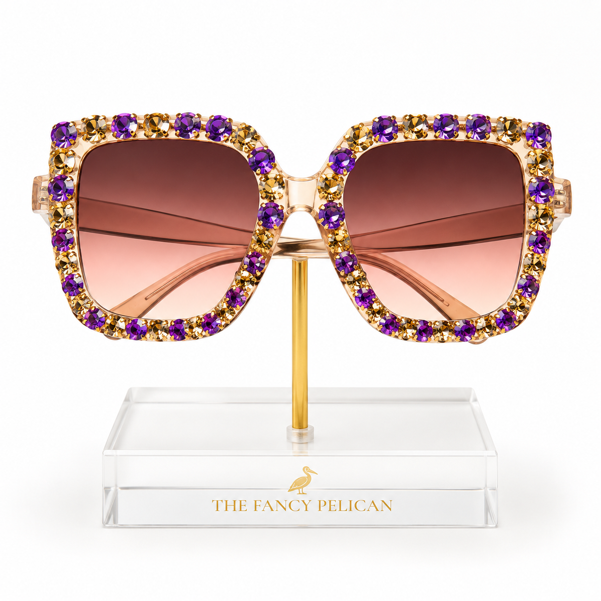 Purple and Gold Stone Sunglasses