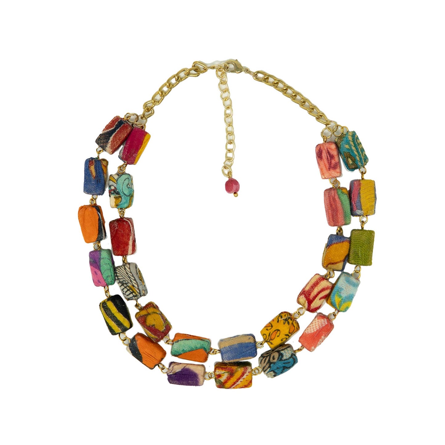 Kantha Fluid Rectangle Necklace