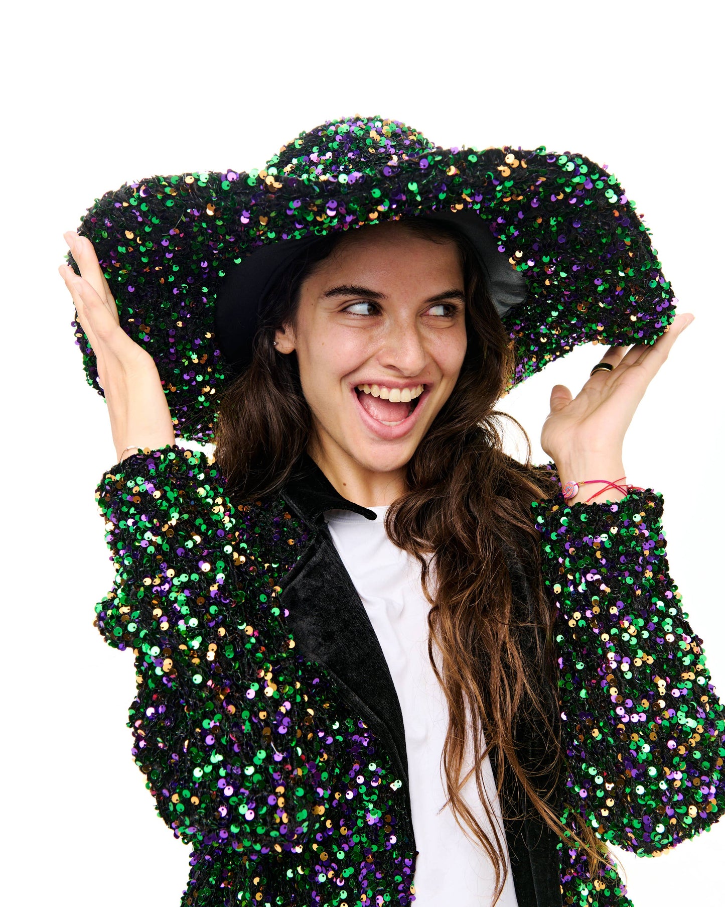 Mardi Gras Sequin Sun Hat