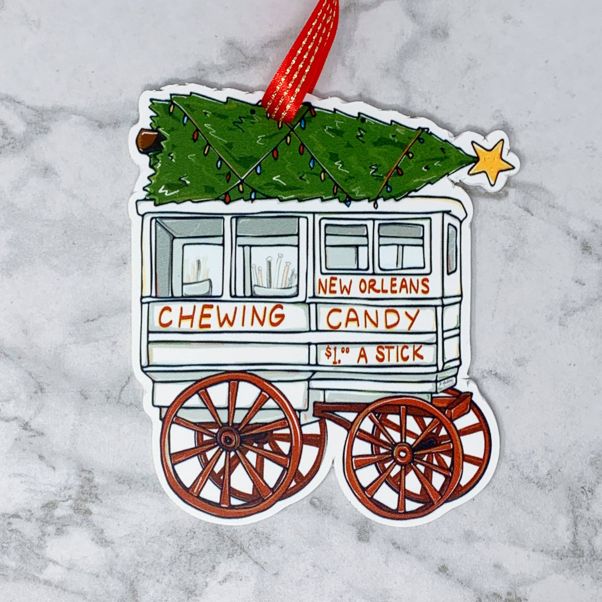 Roman Candy Cart Ornament