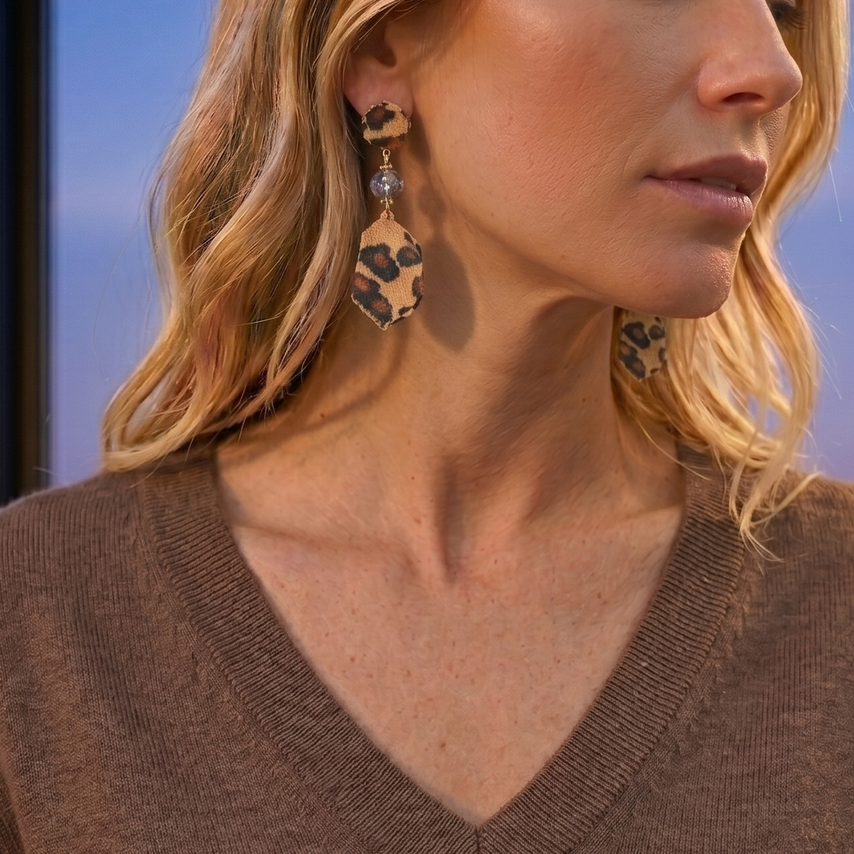 Animal Print Beaded Earrings