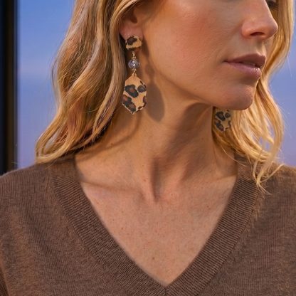 Animal Print Beaded Earrings