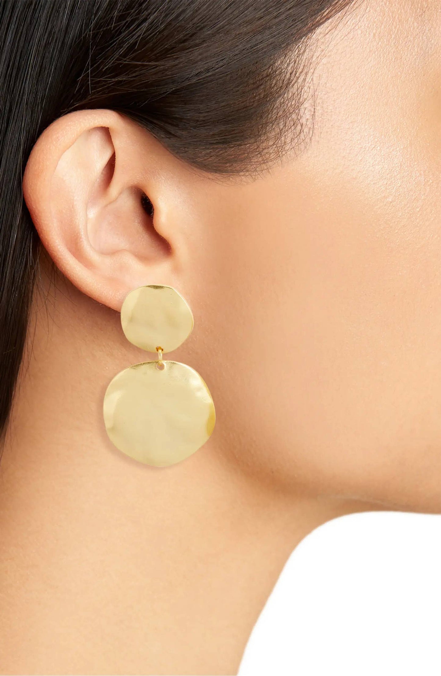 Irregular Discs Clip-On Dangle Earrings
