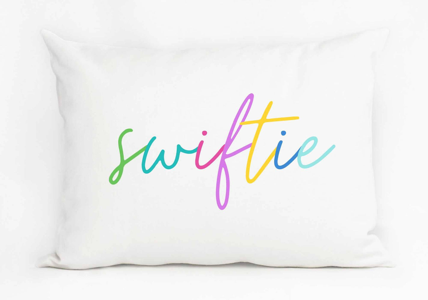 Swiftie colorblock script pillow