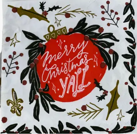 “Merry Christmas Y'all” Cocktail Napkins