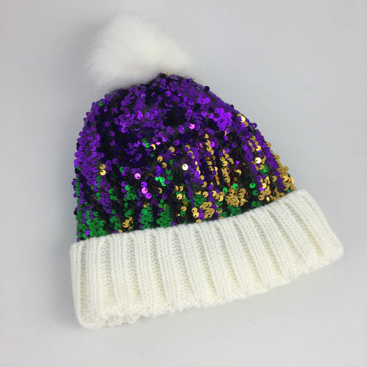 Mardi Gras Sequin Beanie