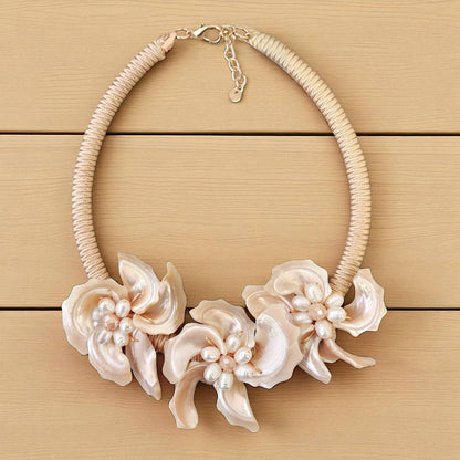 Coastal Shell Pearl Necklace