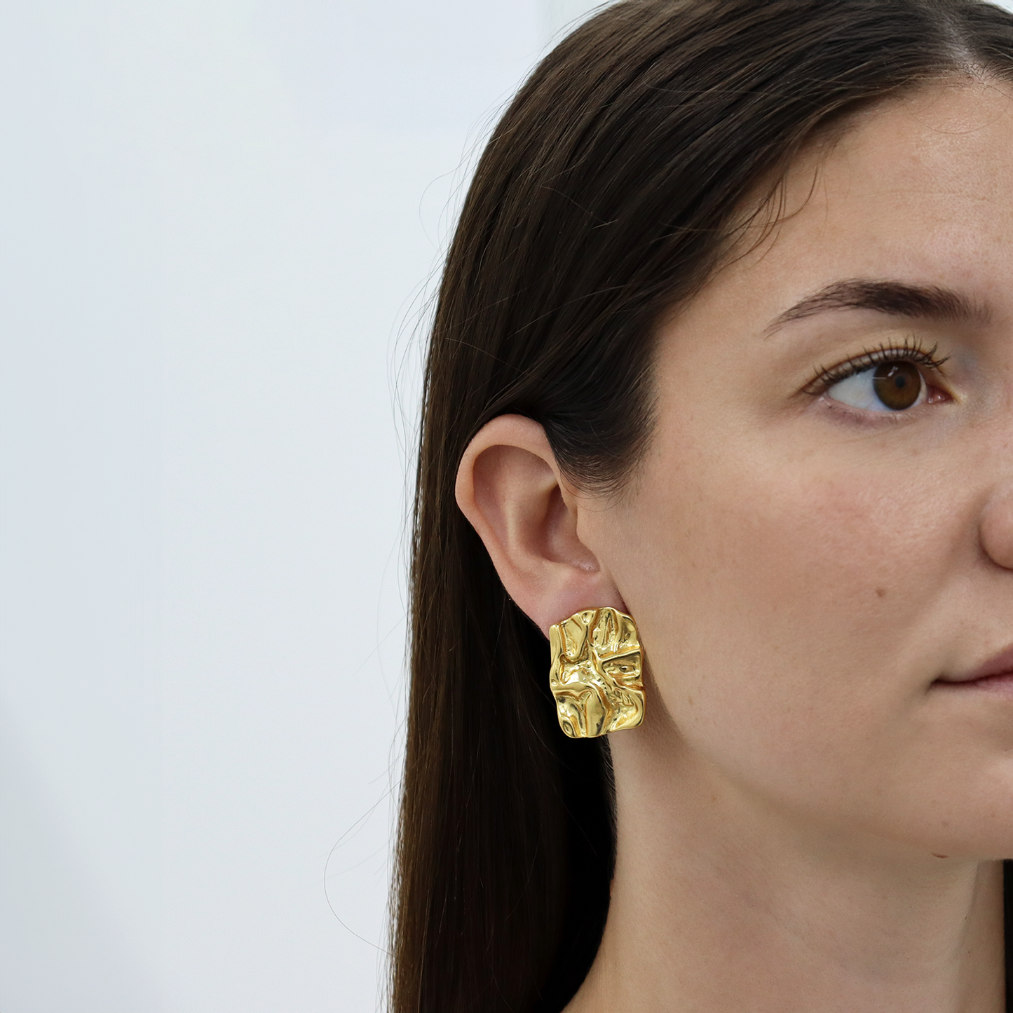Crumpled Foil Clip-On Earrings