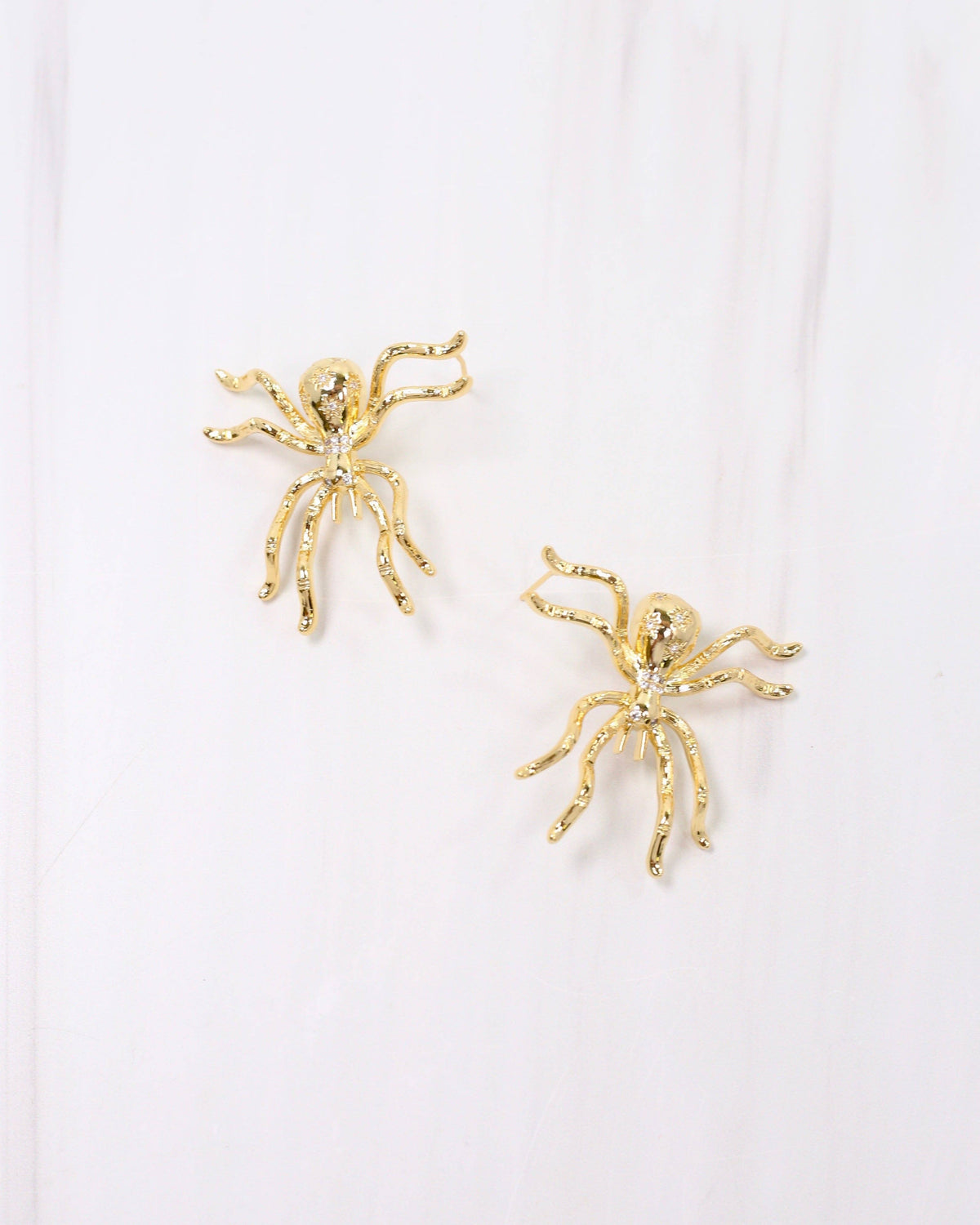 Gold Spooky Spider Earring