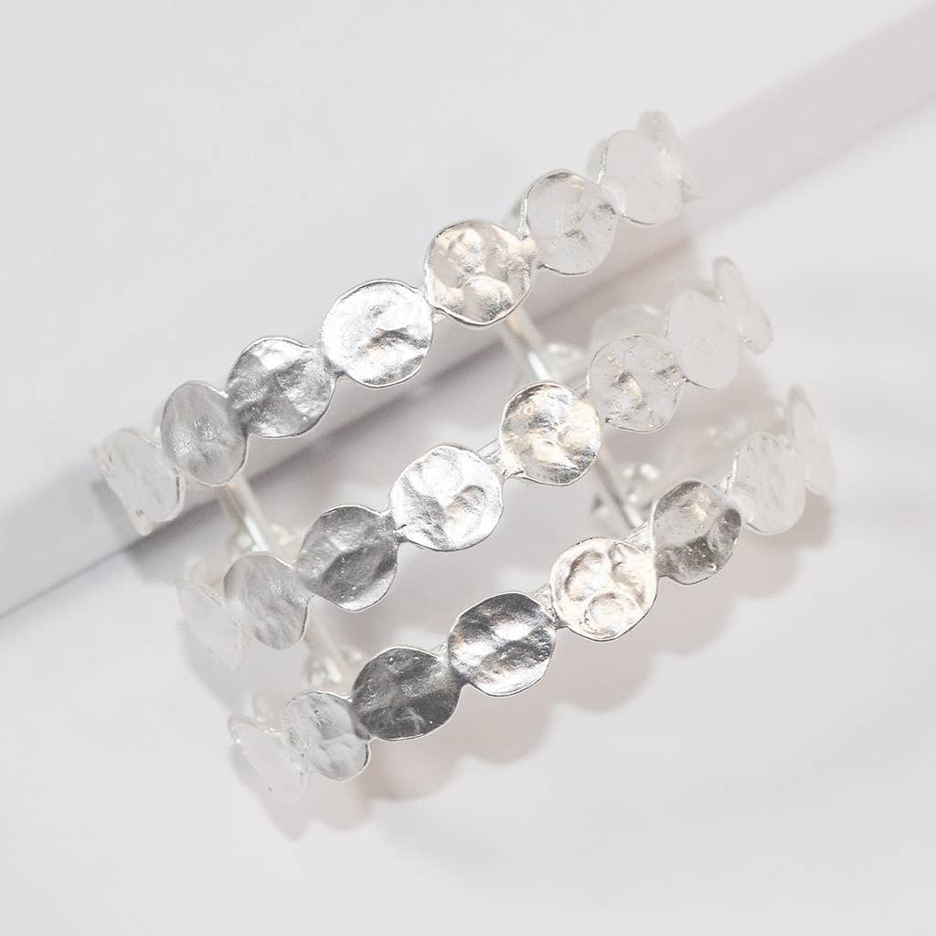 Elegant Three-Row Coin Cuff Bracelet