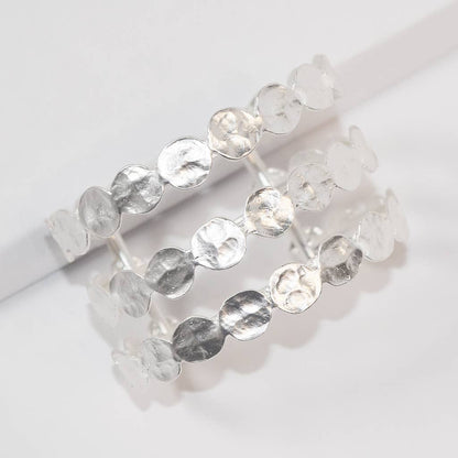 Elegant Three-Row Coin Cuff Bracelet
