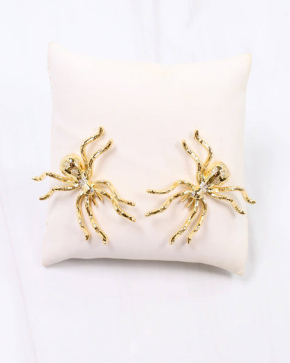 Gold Spooky Spider Earring