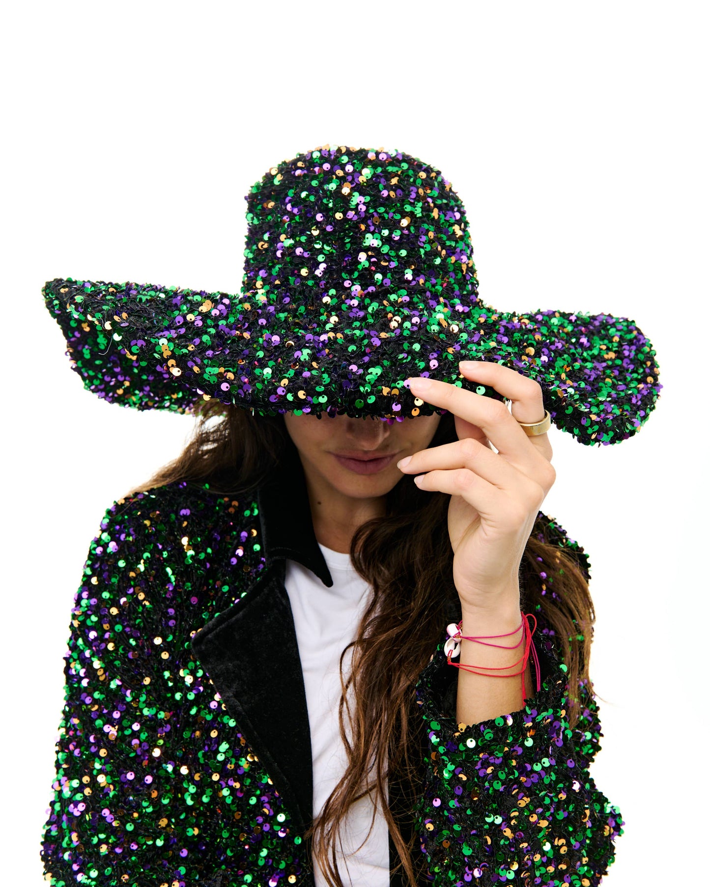 Mardi Gras Sequin Sun Hat