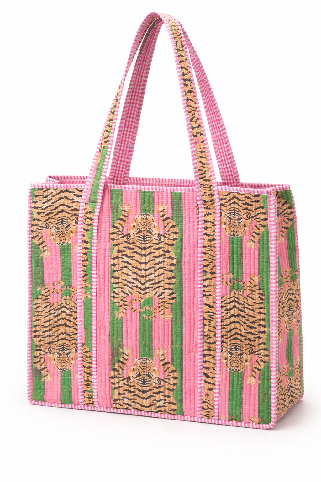 Quilted Tiger Tote Bag