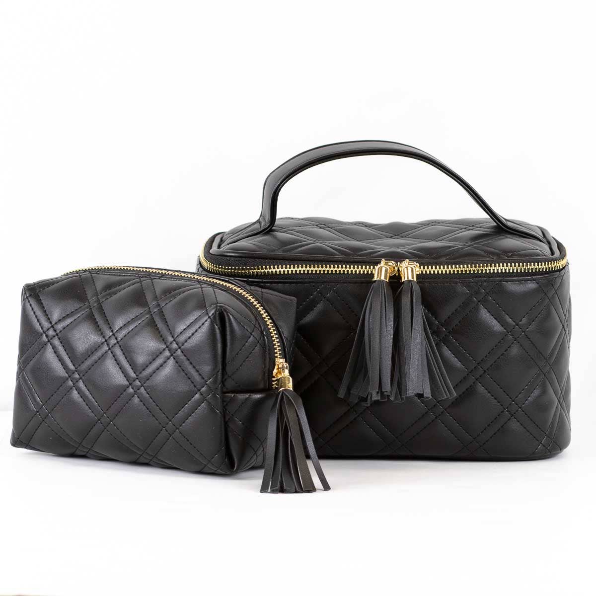 Black Brighton Quilted Train Case