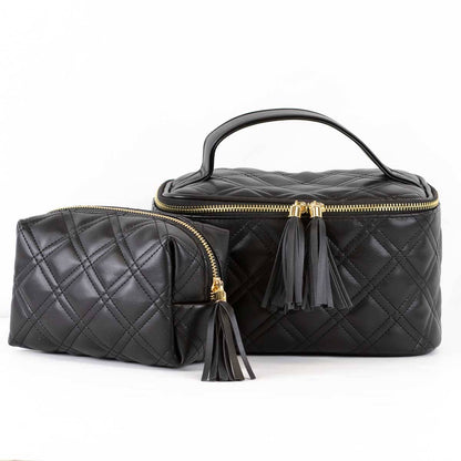Black Brighton Quilted Train Case