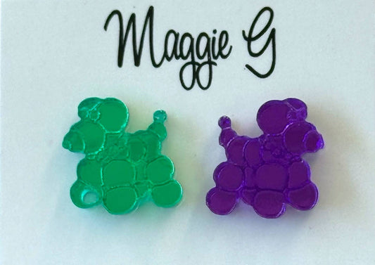 Mardi Gras Bead Dog Earrings