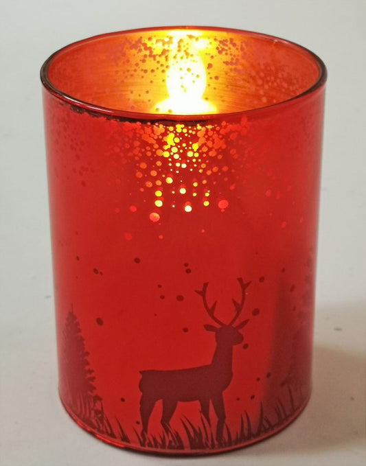 Red LED Pillar Candle