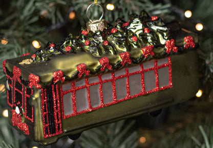 Handblown Glass Streetcar Ornament
