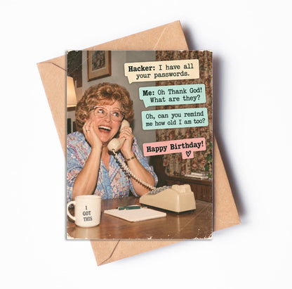 Hacker Password Birthday Card