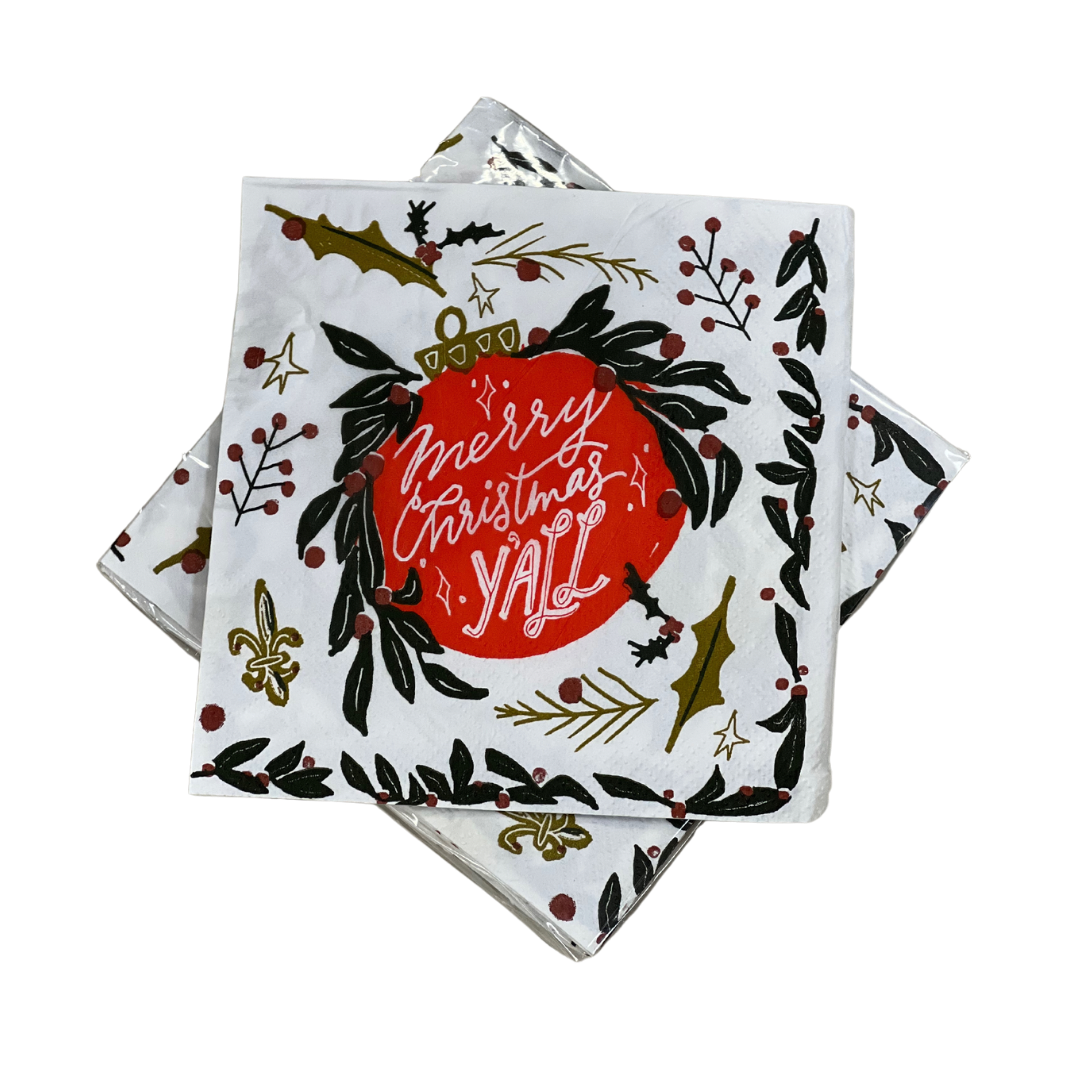 “Merry Christmas Y'all” Cocktail Napkins