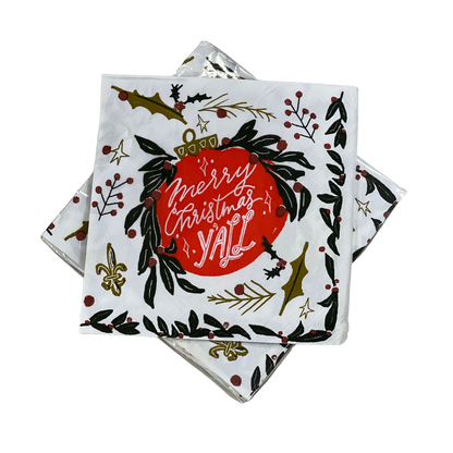 “Merry Christmas Y'all” Cocktail Napkins