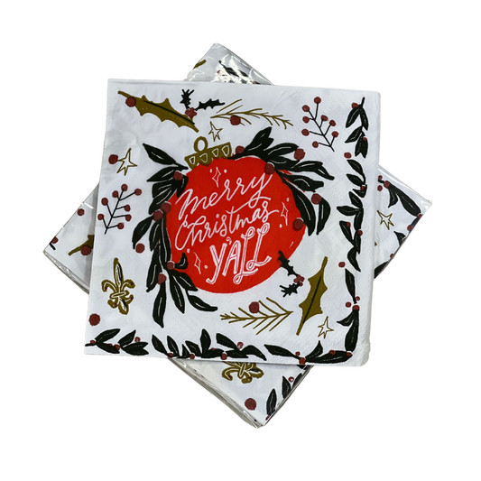 “Merry Christmas Y'all” Cocktail Napkins