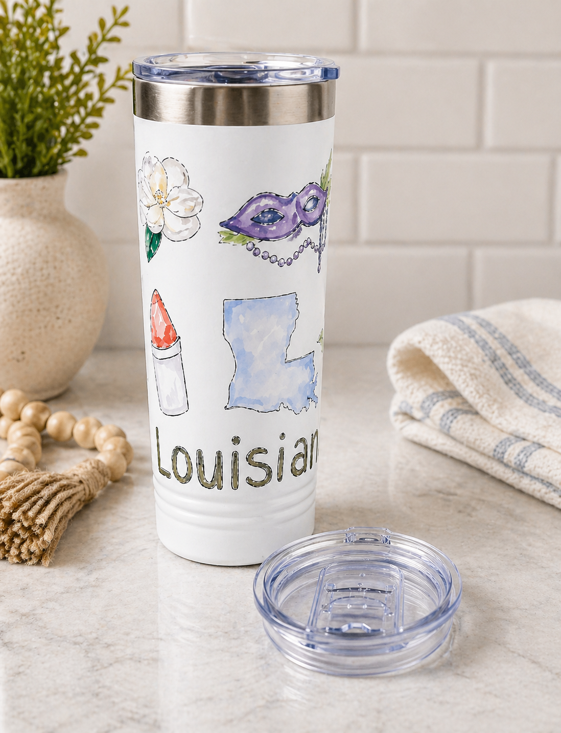 Louisiana Icons Skinny Tumbler