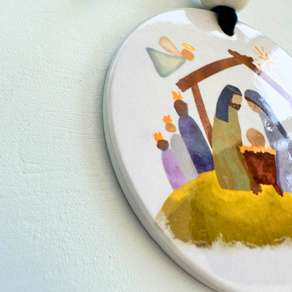 Nativity Watercolor Ornament
