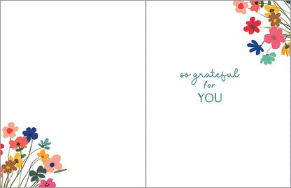 Birthday Greeting Card - Cup of Flowers