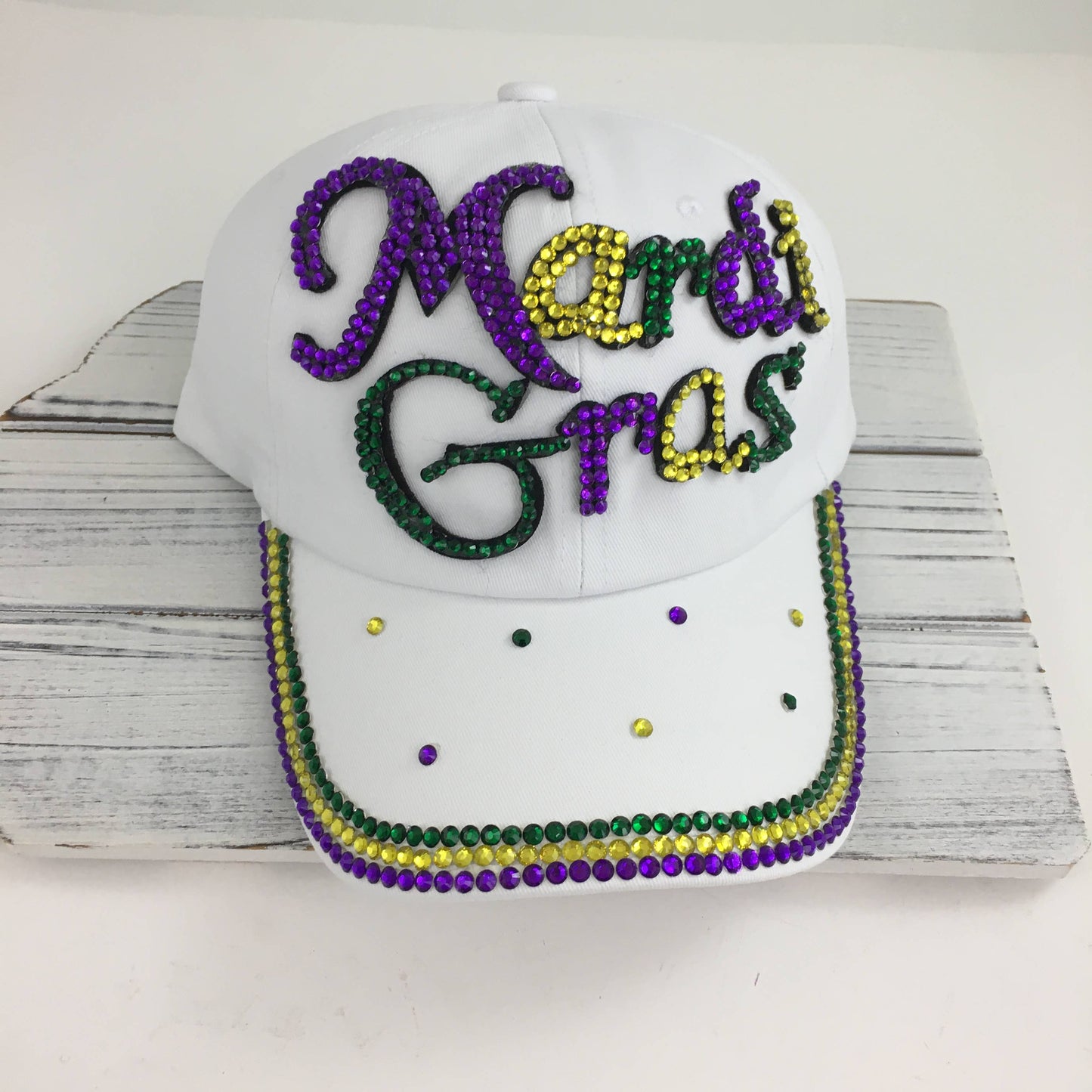 Mardi Gras Rhinestone Baseball Cap