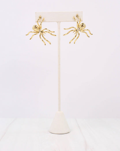 Gold Spooky Spider Earring