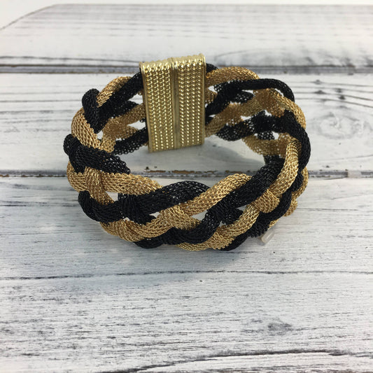 Black and Gold Woven Bracelet