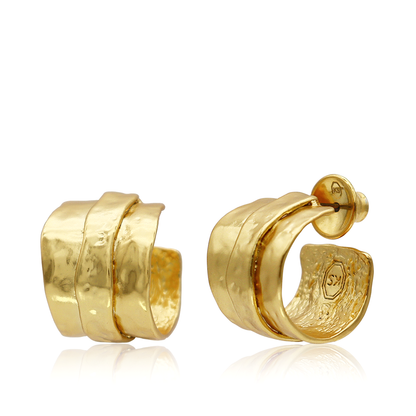 Parchment Texture Hoop Earrings